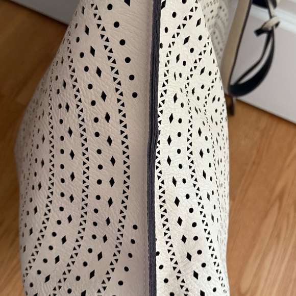 Street Level Beige Perforated Tote - Picture 5 of 9